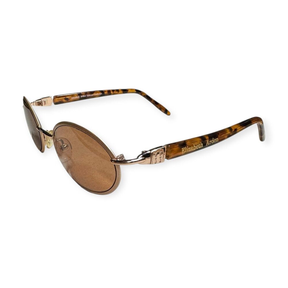 Elizabeth Arden Round Eyeglasses Tortoise Gold Frame Vintage Wear‎